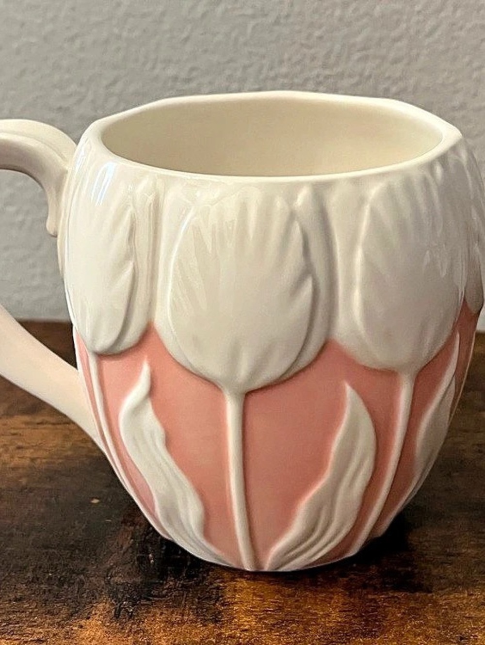 Pink & White Floral Mug